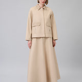 Paneled A-Line Maxi Skirt