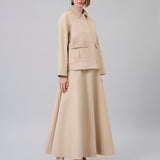 Paneled A-Line Maxi Skirt