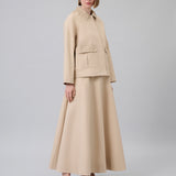 Paneled A-Line Maxi Skirt