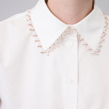 Bead-Embellished Collared Shirt