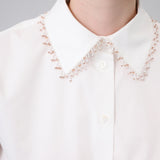 Bead-Embellished Collared Shirt