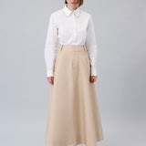 Paneled A-Line Maxi Skirt