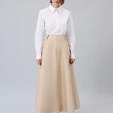 Paneled A-Line Maxi Skirt