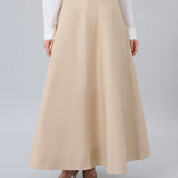 Paneled A-Line Maxi Skirt
