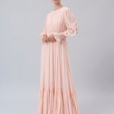 Gathered Chiffon Maxi Dress