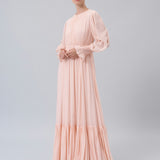 Gathered Chiffon Maxi Dress
