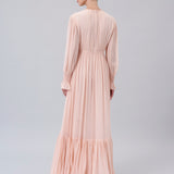 Gathered Chiffon Maxi Dress