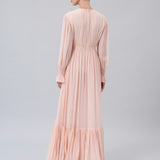 Gathered Chiffon Maxi Dress