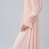 Gathered Chiffon Maxi Dress