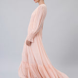 Gathered Chiffon Maxi Dress