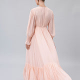 Gathered Chiffon Maxi Dress