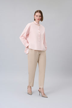 Barrel-Leg Cropped Pants
