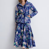 Nean Floral Printed Midi Skirt
 Multi Color