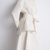 Nean Embellished Flower Detailed Jacket Shirt
 Ecru