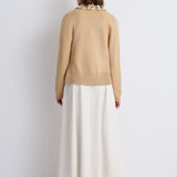 Nean Embellished Neckline Tricot Cardigan
 Beige