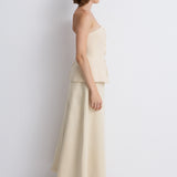 تنورة ماكسي بقصّة اي لاين من الكتان 