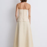 تنورة ماكسي بقصّة اي لاين من الكتان 