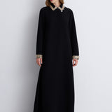 Nean Embellished Collar Maxi Dress Black