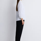 قميص سادة بياقة مزينة 