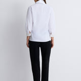 قميص سادة بياقة مزينة 