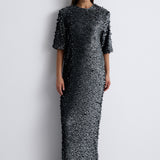 Nean Full-Length Sequin Dress Dark Grey