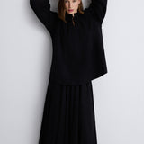 Nean Volumed Taffeta Blouse Black