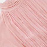 Gathered High-Neck Silk Chiffon Gown